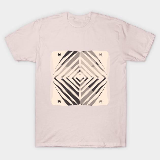 Beige striped fish T-Shirt by Gerchek